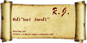 Rábel Jenő névjegykártya